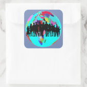 WE ZIJN GEZINS VIERKANTE STICKER (Tas)