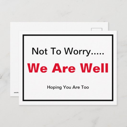 We zijn goed briefkaart (Voorkant / Achterkant)