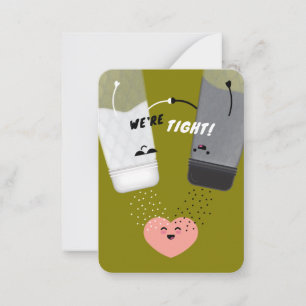 We zijn hecht! Zout & Peper Valentijnkaart voor ki Notitiekaartje