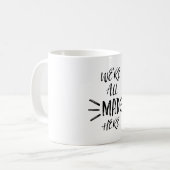 We zijn hier allemaal kwaad koffiemok (Voorkant links)