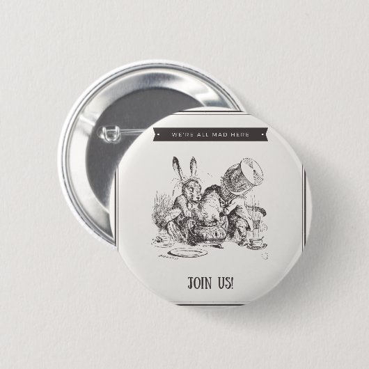 We zijn hier allemaal kwaad ronde button 5,7 cm (Voorkant /achterkant)