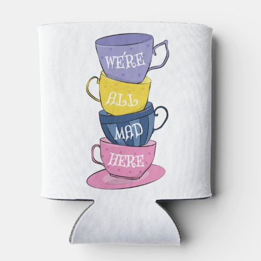 We zijn hier allemaal Mad Tea Party Cups Blikjeskoeler (Achterkant)