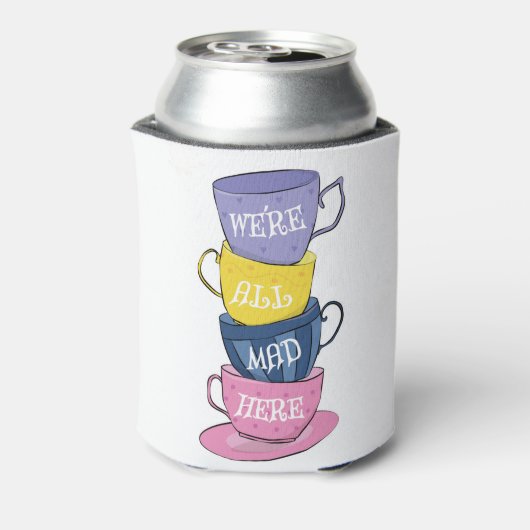We zijn hier allemaal Mad Tea Party Cups Blikjeskoeler (Blikje Achterkant)