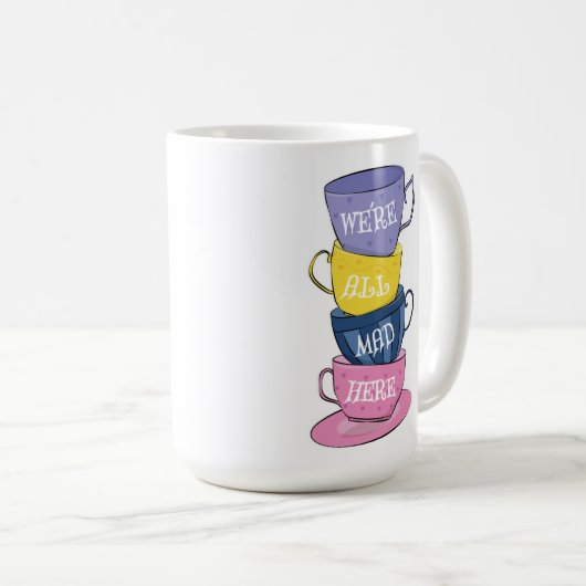 We zijn hier allemaal Mad Tea Party Cups Koffiemok (Voorkant rechts)