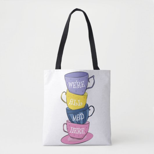 We zijn hier allemaal Mad Tea Party Cups Tote Bag (Voorkant)