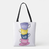 We zijn hier allemaal Mad Tea Party Cups Tote Bag (Achterkant)