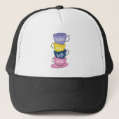 We zijn hier allemaal Mad Tea Party Cups Trucker Pet (Voorkant)