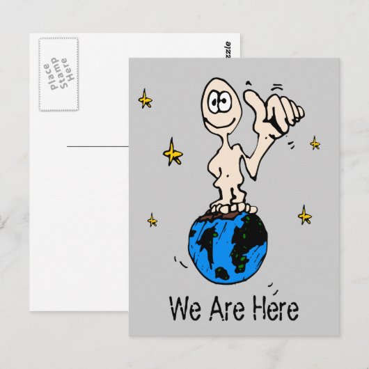 We zijn hier briefkaart (Voorkant / Achterkant)