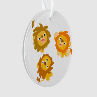 "We zijn hier!!" Cute Cartoon Leeuwen Acrylen Orna Ornament