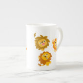 "We zijn hier!!" Cute Cartoon Lions Bone China Mok (Voorkant rechts)