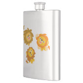 "We zijn hier!!" Cute Cartoon Lions Classic Flask Heupfles (Links)
