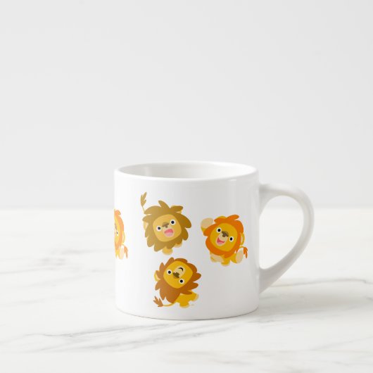 "We zijn hier!!" Cute Cartoon Lions Espresso Mok (Rechts)