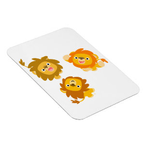 "We zijn hier!!" Cute Cartoon Lions Flexible Magne Magneet