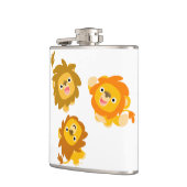 "We zijn hier!!" Cute Cartoon Lions Hip Flask Heupfles (Links)