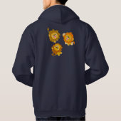 "We zijn hier!!" Cute Cartoon Lions Hoodie (Achterkant)