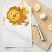 "We zijn hier!!" Cute Cartoon Lions Kitchen Towel Theedoek (Quarter Fold)