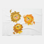 "We zijn hier!!" Cute Cartoon Lions Kitchen Towel Theedoek (Horizontaal)