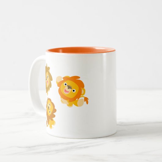 "We zijn hier!!" Cute Cartoon Lions Mok (Voorkant links)