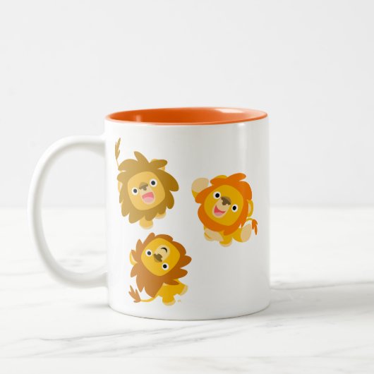 "We zijn hier!!" Cute Cartoon Lions Mok (Links)