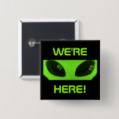 We zijn hier! knoop vierkante button 5,1 cm (Voorkant /achterkant)
