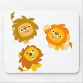"We zijn hier!!" Mooie cartoon leeuwen muismat (Voorkant)