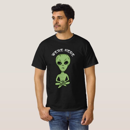 We zijn hier UFO Alien Invasion Extra Terrestrial T-shirt (Voorkant volledig)