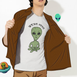 We zijn hier UFO Alien Invasion Extra Terrestrial T-shirt