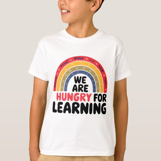 We zijn hongerig om terug te leren naar school vib t-shirt (Voorkant)