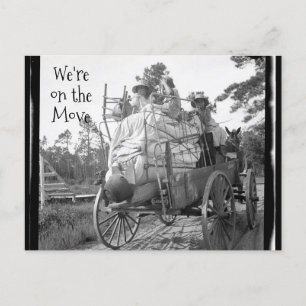 We zijn in beweging!  wagenfamilie briefkaart