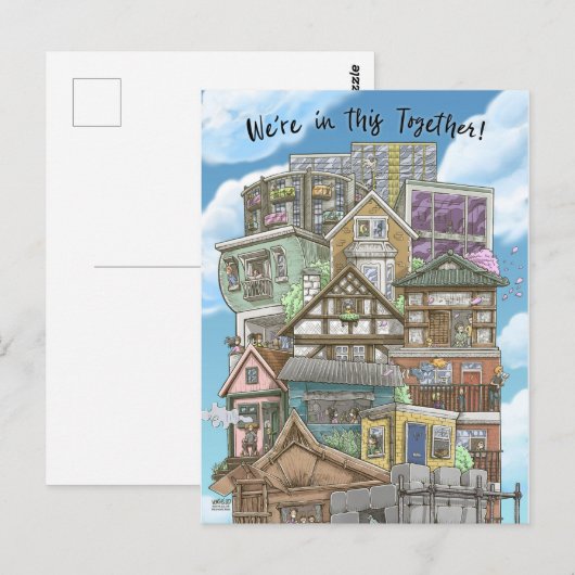 We zijn in dit Briefkaart van Coronavirus (Voorkant / Achterkant)