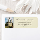 We zijn in een nieuw kasteel nieuwe adreslabels etiket (Insitu)