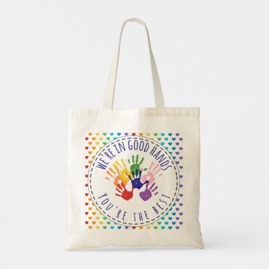 we zijn in goede handen met je verpleegkundige cad tote bag (Achterkant)