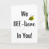 "We zijn in jou aan het geloven" Happy Bees Kaart (Voorkant)