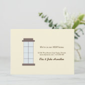 We zijn in onze NIEUWE woning. Aankondiging (Staand voorkant)