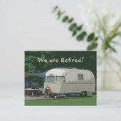 We zijn in ruste!  Thuis is waar Camper is! Contac Briefkaart (Staand voorkant)