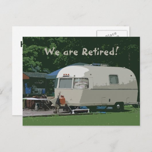 We zijn in ruste!  Thuis is waar Camper is! Contac Briefkaart (Voorkant / Achterkant)