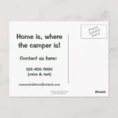 We zijn in ruste!  Thuis is waar Camper is! Contac Briefkaart (Achterkant)