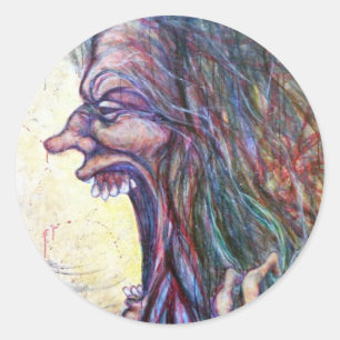 We zijn klaar als achtergrond ronde sticker