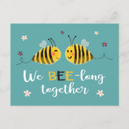 We zijn lang samen met bijen en bloemen Valentijn Feestdagenkaart