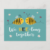 We zijn lang samen met bijen en bloemen Valentijn Feestdagenkaart (Voorkant)