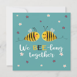 We zijn lang samen met bijen en bloemen Valentijn Kaart
