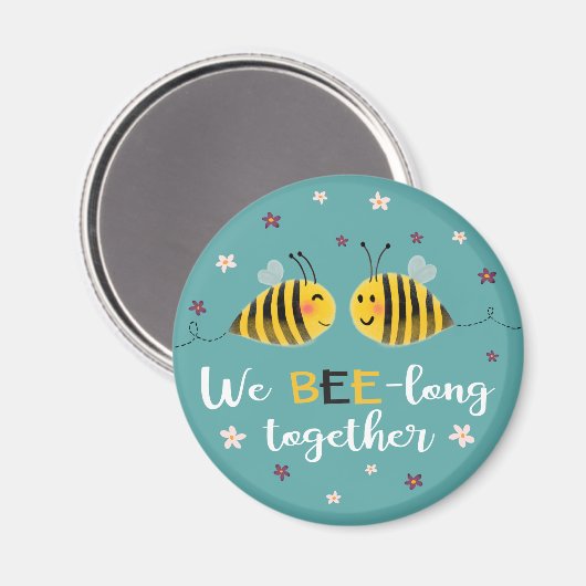 We zijn lang samen met bijen en bloemen Valentijn Magneet (Voorkant / Achterkant)