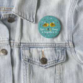 We zijn lang samen met bijen en bloemen Valentijn Ronde Button 5,7 Cm