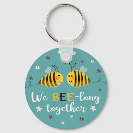 We zijn lang samen met bijen en bloemen Valentijn Sleutelhanger