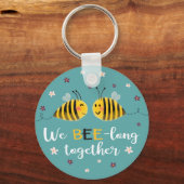 We zijn lang samen met bijen en bloemen Valentijn Sleutelhanger (Voorkant)
