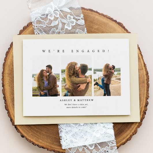 We zijn Minimalist Foto Verloving Aankondiging