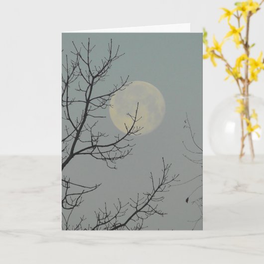 We zijn misschien mijlen uit elkaar, Miss You Moon Kaart (Gele Bloem)