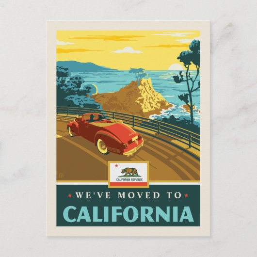 We zijn naar Californië verhuisd Uitnodiging Briefkaart (Voorkant)
