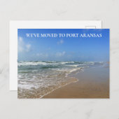 We zijn naar Custom Texas Beach Photo Moving Briefkaart (Voorkant / Achterkant)