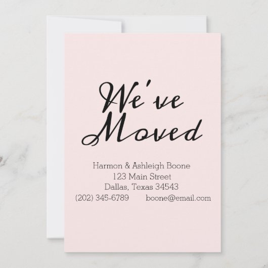 We zijn naar Dallas Moving Announcement verhuisd Kaart (Achterkant)